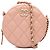 Chanel Pink CC gesteppte iridisierende Caviar Rund-Clutch mit Kette