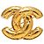 Chanel Gold CC Broche Goldplattiert gesteppt Golden
