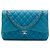 Chanel Blue Jumbo Classic Caviar Double Flap