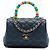 Chanel Blue Extra Mini gestepptes Lammleder Rainbow Coco Top Handle Tasche Blau Marineblau