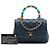 Chanel Blue Extra Mini gestepptes Lammleder Rainbow Coco Top Handle Tasche Blau Marineblau - Ansicht 7