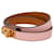 Bracelet Kelly Double Tour en cuir Swift rose Hermès  - vue 2