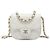 Clutch Chanel White Mini Quilted Caviar Con Catena Bianco