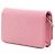 Wallet On Chain Portafoglio con catena Chanel in agnello goffrato CC rosa con camelia - vista 2