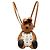 Mochila Rabbit Zoo Doll em couro de bezerro marrom e canvas revestido Visetos MCM