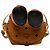 Mochila Rabbit Zoo Doll em couro de bezerro marrom e canvas revestido Visetos MCM - vista 3