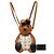 Mochila Rabbit Zoo Doll em couro de bezerro marrom e canvas revestido Visetos MCM - vista 8