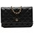 Wallet On Chain Cartera Chanel Black CC Quilted Caviar con Cadena Negro