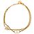 Bracciale a doppia catena Dior Gold placcato oro e strass con charm a cuore Petit CD Logo D'oro - vista 2
