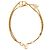 Bracciale a doppia catena Dior Gold placcato oro e strass con charm a cuore Petit CD Logo D'oro - vista 4