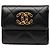 Portafoglio 19 Flap in agnello trapuntato nero Chanel