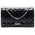 Chanel Black Quilted Crinkled Patent Reissue 2.55 Double Flap 227 Nero