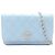 Wallet On Chain Portafoglio con catena Chanel Blue Quilted Caviar Crystal Enamel CC Blu chiaro