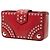 Clutch Elektra con chiusura a turnover in pelle di vitello borchiata rossa Prada Rosso - vista 2