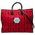Gucci Red 100th Anniversary Filz-Einkaufstasche mit Kalbslederbesatz und Script-Logo Rot