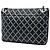 Chanel Black Quilted Metallic Distressed Lambskin CC Crystal Flap Nero - vista 2