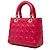 Dior Red Medium Lambskin Cannage Lady Dior - view 2