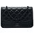 Portafoglio con Catena Chanel Black Quilted Aged Calfskin So Black Gabrielle Nero