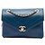 Chanel Blue Small Chevron Lambskin Stitched Envelope Flap Blu navy