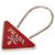 Portachiavi Prada con logo triangolo in smalto rosso e ottone