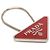 Portachiavi Prada con logo triangolo in smalto rosso e ottone - vista 2