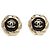 Orecchini Chanel Gold CC Camelia placcati oro con chiusura a perno D'oro