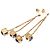 Orecchini Louis Vuitton Gold Gold Plated Strass Gamble Drop Push Back D'oro - vista 2