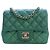 Chanel Green Mini Square Classic Iridescent Lambskin Single Flap Verde