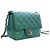 Chanel Green Mini Square Classic Iridescent Lambskin Single Flap Verde - vista 3