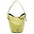 Borsa a secchiello Chanel Yellow Small Perforated Calfskin Logo Eyelet Giallo