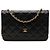 Chanel Black CC gestepptes Caviar Wallet on Chain Schwarz