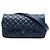 Chanel Blue Medium Quilted Crumpled Calfskin Airlines Casual Rock Flap Blu scuro