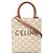 Céline Celine Borsa Tote Verticale Mini Triomphe in Tela Cerata Bianca Bianco Crudo