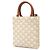 Céline Celine Borsa Tote Verticale Mini Triomphe in Tela Cerata Bianca Bianco Crudo - Ansicht 2