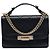 Chanel Black Small Quilted Grained Calfskin Label Click Flap Nero