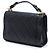 Chanel Black Small Quilted Grained Calfskin Label Click Flap Nero - vista 2
