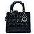Lady Dior Cannage in vernice blu Medium Blu navy
