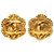 Orecchini Chanel Gold CC Placcati Oro Fiore Clip On D'oro