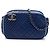 Borsa a tracolla Chanel Blue Small Quilted Lambskin Coco Boy Blu scuro