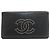 Cartera larga de cuero Chanel Coco Mark negra Negro