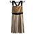 D&G Vestido plisado de mezcla de lino beige Negro