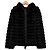 Gerard Darel Chaqueta con Capucha de Piel de Conejo Negra Negro
