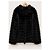 Gerard Darel Chaqueta con Capucha de Piel de Conejo Negra Negro - vista 2