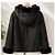 Gerard Darel Chaqueta con Capucha de Piel de Conejo Negra Negro - vista 5
