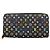 Zippy Louis Vuitton Monogram Multicolor Long Wallet Schwarz Rot