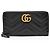 Portafoglio con zip Gucci Matelasse Leather GG Marmont Nero