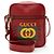 Messenger in pelle con logo Gucci Rosso