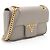 Borsa a tracolla con patta in Saffiano Prada Grigio - vista 2