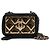 Chanel Mini borsa vanity a tracolla in pelle di agnello nera con catena dorata Nero