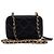 Chanel Mini borsa vanity a tracolla in pelle di agnello nera con catena dorata Nero - vista 5